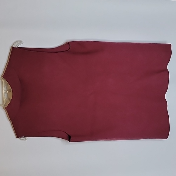 Marled vest sweater double breasted split collar wine sz L soft fine knit - Picture 2 of 9